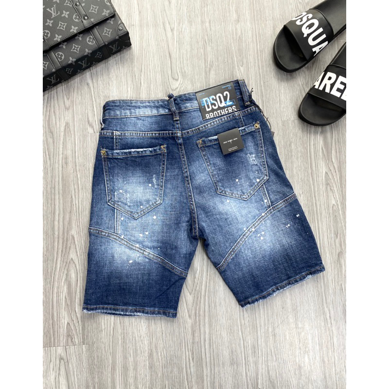 🔥 𝐒𝐈𝐄̂𝐔 𝐇𝐎𝐓 🔥 Quần Jeasn Nam - Quần short bò dsq icon xanh tag xích logo thêu túi mông new