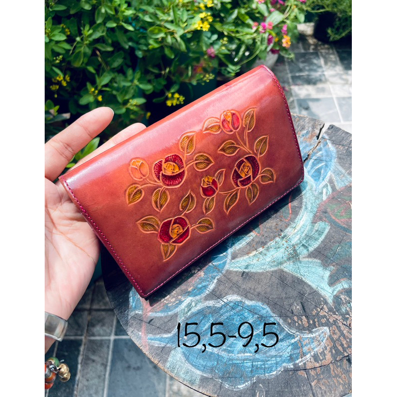 SALE- ví si da thật phủ bóng khắc hoa