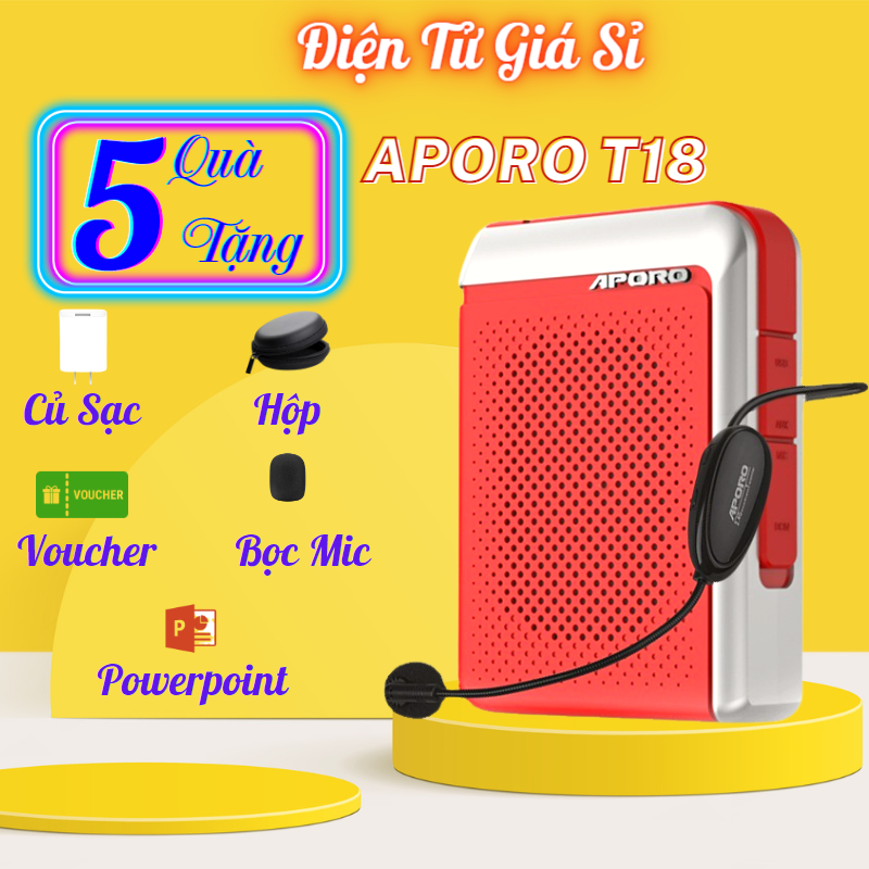 Máy Trợ Giảng Không Dây Aporo T18 /T30, Công Suất 30W/20W, Dành Cho Giáo Viên, Hướng Dẫn Viên, Loa Trợ Giảng Aporo