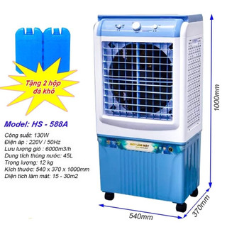 Quạt điều hòa hơi nước hs588a dung tích 45L làm mát nhanh siêu tiết  kiệm điện