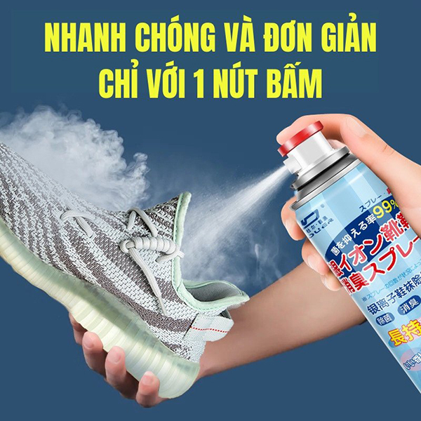 Xịt Khử Mùi Giày Dép Nano Bạc Chai 260ml, Chai Xịt Khử Mùi Giày Ngăn Ngừa Vi Khuẩn Chống Hôi Chân Khử Mùi Hôi 24 Giờ