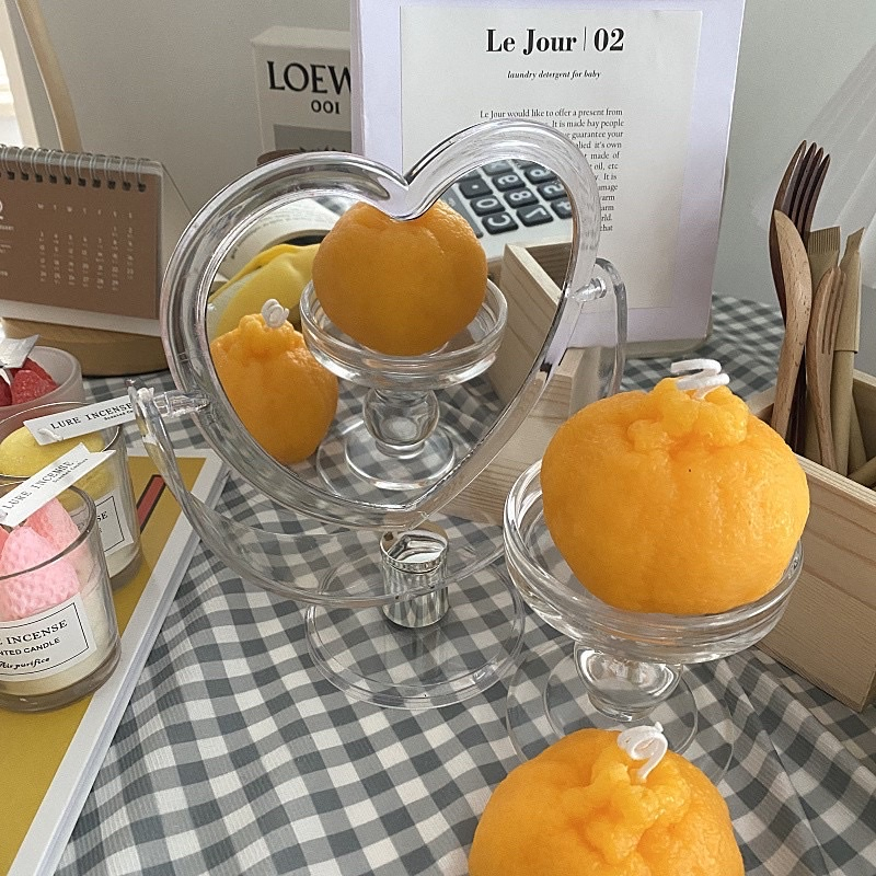 Gương trang điểm 2 mặt Trong Suốt đơn giản để bàn có thể xoay được