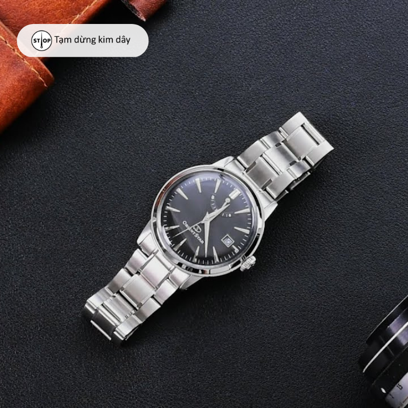 Đồng hồ cơ nam Orient Star Watch Vintage SEL05002B0 mặt đáy lộ cơ tích cót 40 tiếng dây thép đeo tay cao cấp chính hãng