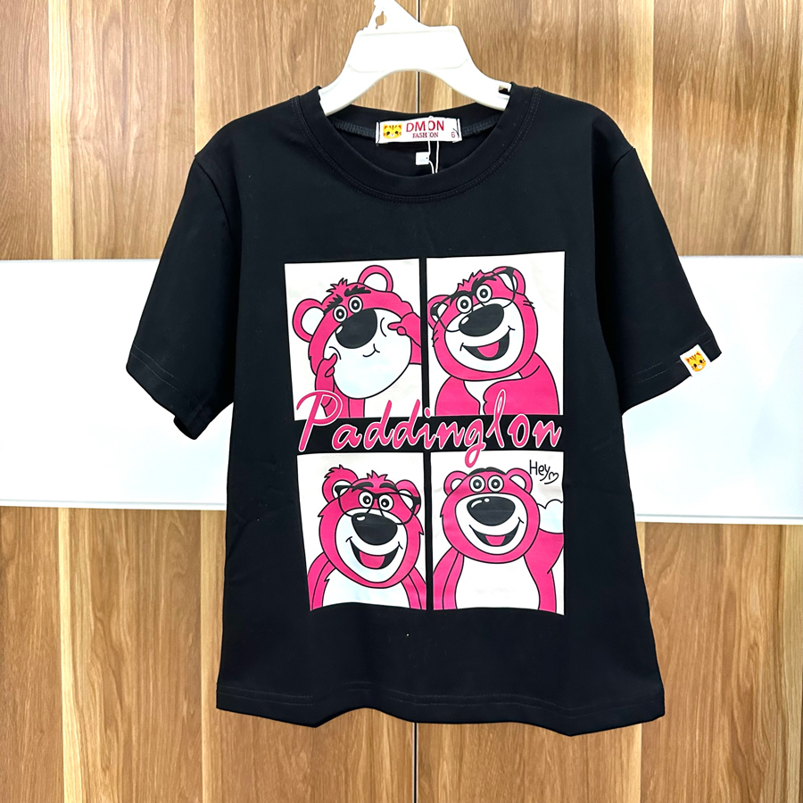 Áo thun bé gái, áo thun mẹ và bé hình gấu dâu  cực dễ thương cho bé từ 10 đến 70kg