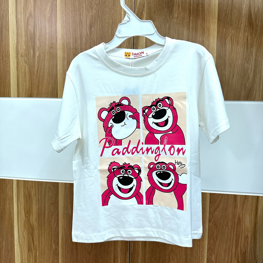 Áo thun bé gái, áo thun mẹ và bé hình gấu dâu  cực dễ thương cho bé từ 10 đến 70kg