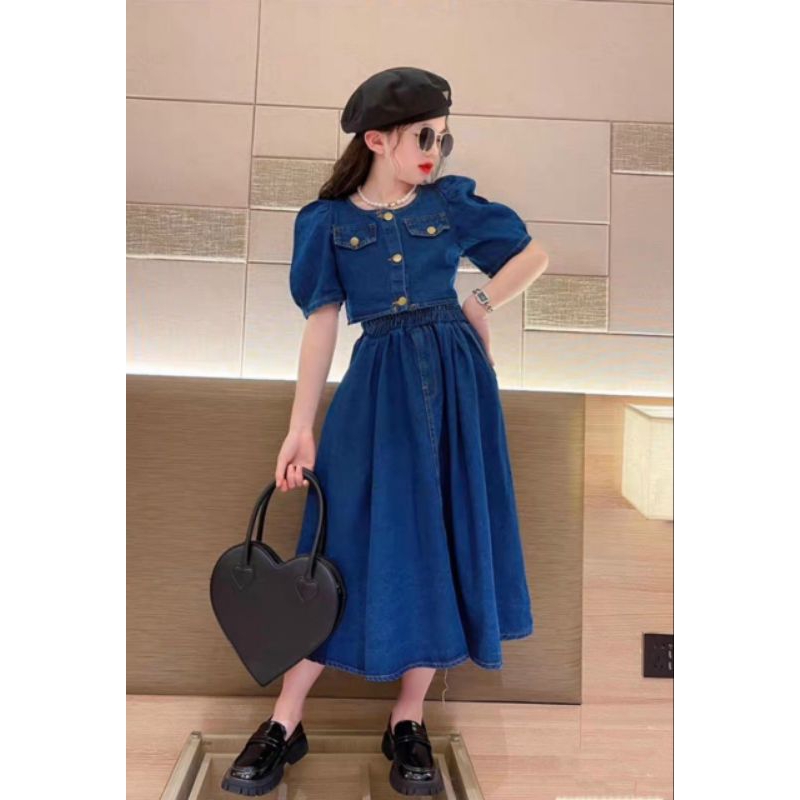 Set  jean sang chảnh bé gái