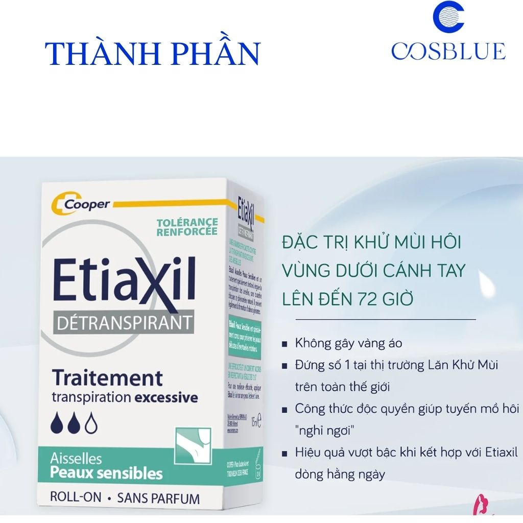 Lăn Khử Mùi Etiaxil Ngăn Mồ Hôi Chuyên Sâu 15ml