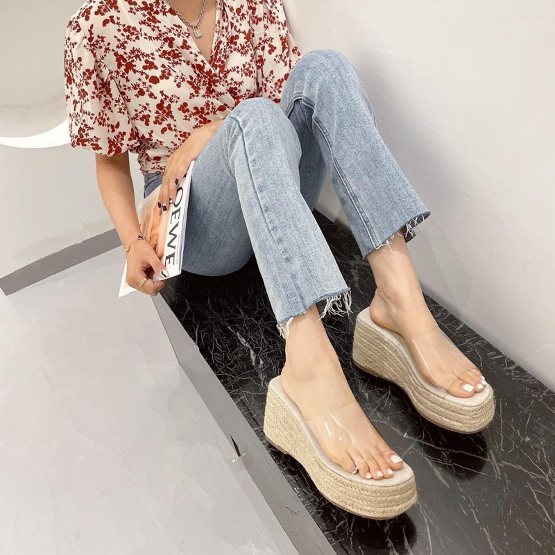 Dép Zr quai trong đế cói 7cm