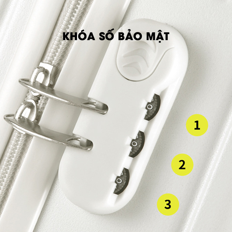 Vali xách tay 18 inch khóa 3 số bảo mật Vali size 18 dáng vuông bề mặt nhám chống trầy xước bibi shop