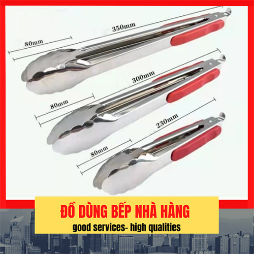 Kẹp gắp BBQ có khóa gài, kẹp gắp thức ăn, gắp đá lạnh, thực phẩm