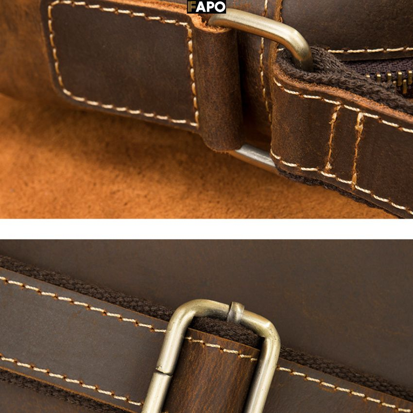 Túi Đeo Chéo Full Da Bò Nam Bản Chữ Nhật, Đeo Vai lịch Lãm