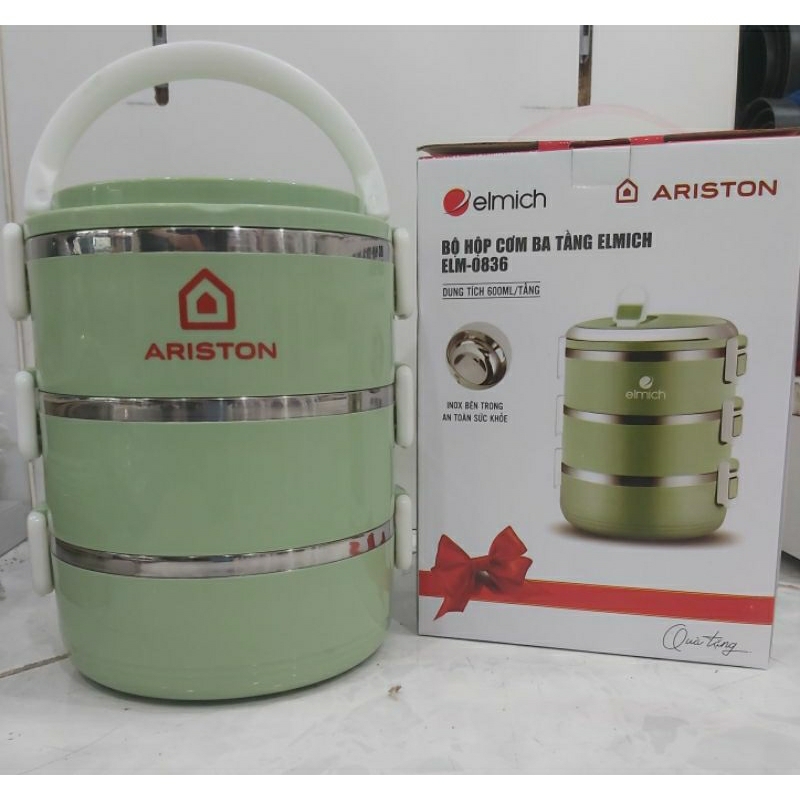 Hộp Cơm 3 Tầng Elmich ELM-0836 (mỗi tầng 600ml)