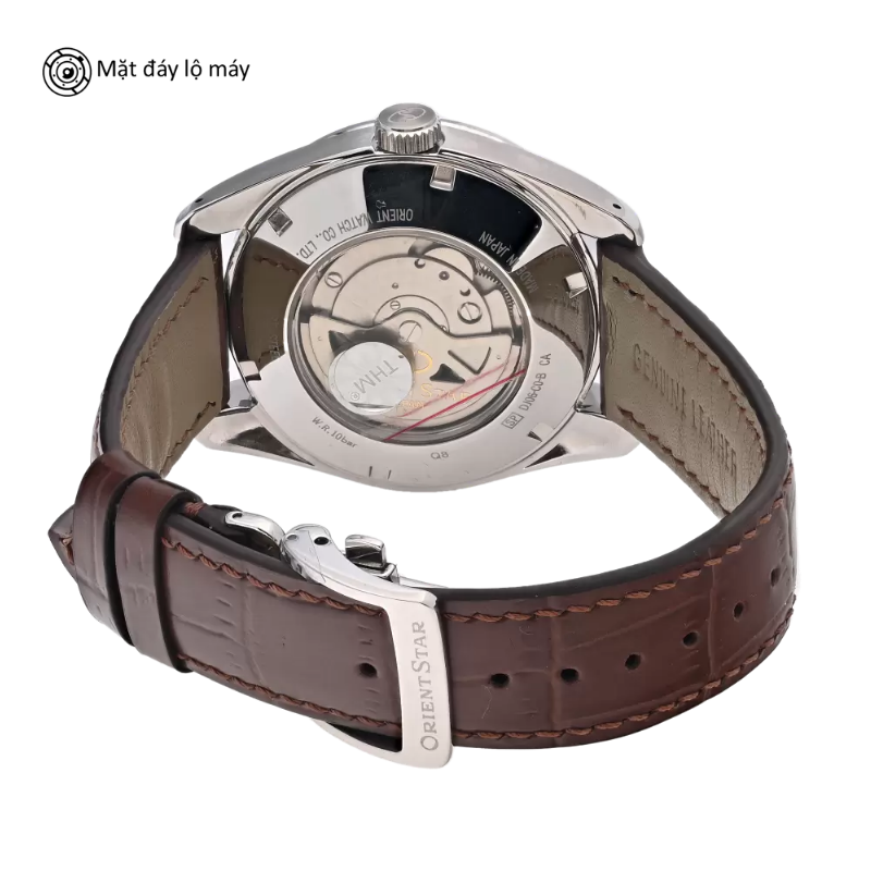 Đồng hồ cơ nam Orient Star Watch Vintage WZ0081DJ lộ máy tích cót 40 tiếng mặt kính Sapphire dây da đeo tay chính hãng