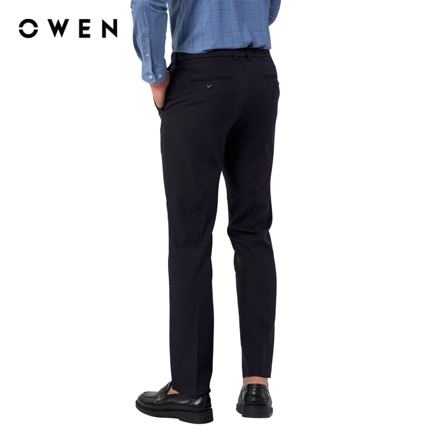 OWEN - Quần tây Regular Fit Đen chất liệu vải Knit - QR231518