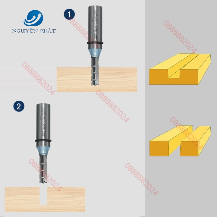 MŨI PHAY CNC CẮT GỖ DAO PHAY 2 CÁNH - 3 CÁNH THẲNG VÀ XOẮN TCT TIDEWAY 3,4,5,6,8MM CAO CẤP