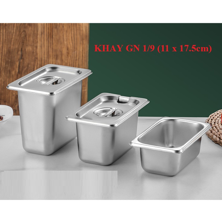 Khay đựng Topping-Thực phẩm GN 1/9 11X17,5cm inox cao cấp