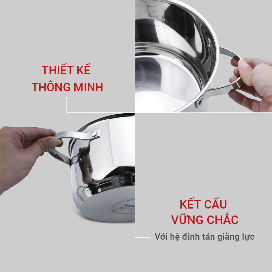 Bộ nồi inox 304 cao cấp 5 đáy Kalpen Lermat L1