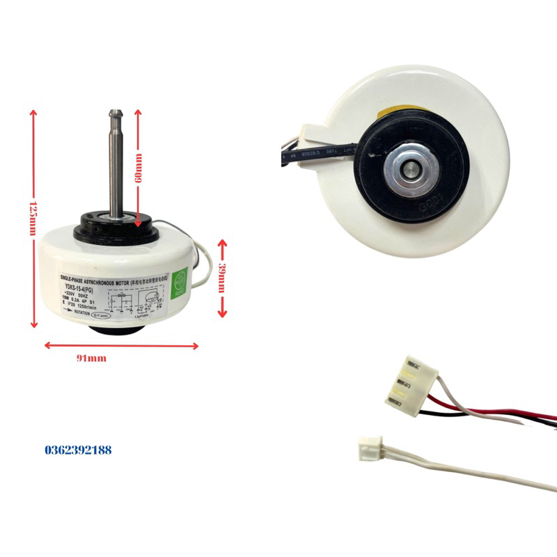 Quạt mặt lạnh Điều hòa PANASONIC-FUNIKI AC220v-15W - 6 dây - trục 6cm
