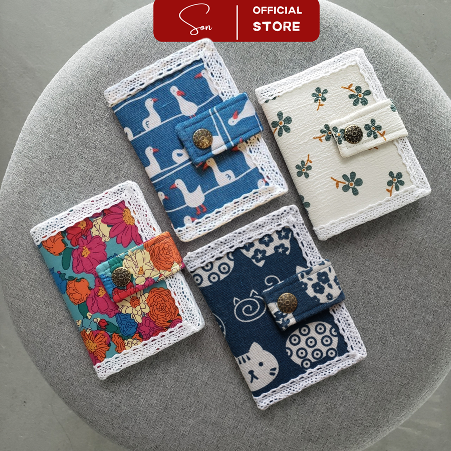 Ví Gập Dáng Đứng Handmade Phối Ren Vintage Nhiều Ngăn Tiện Lợi - HÀNG ĐẶT MAY