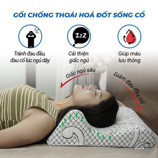 Gối chống thoái hoá đốt sống cổ, gối cao su non Airu Yokorobi