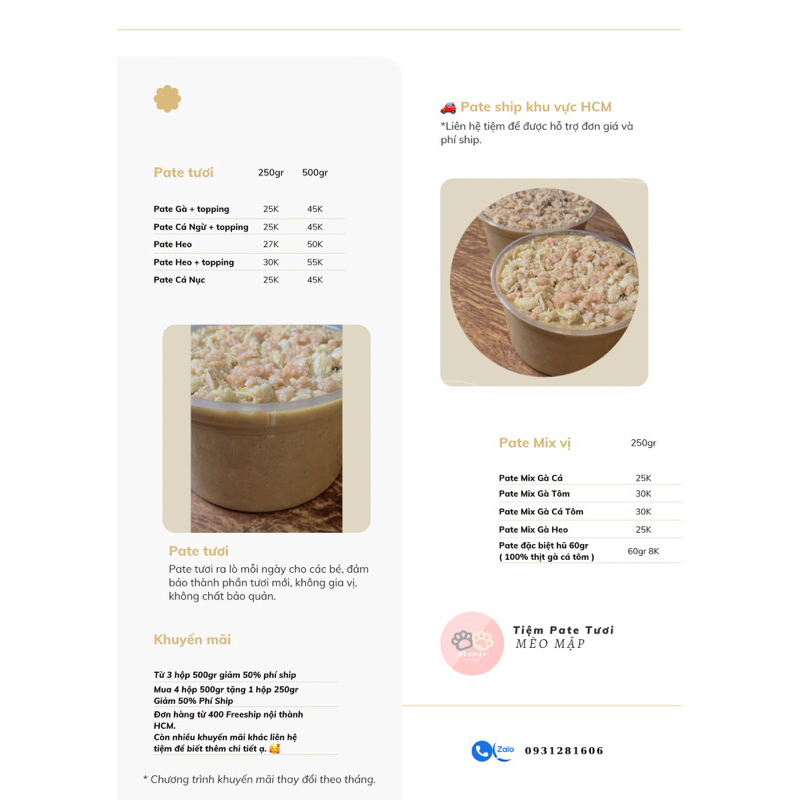 Pate tươi cho Chó Mèo hộp 500g có topping - Pate mới mỗi ngày