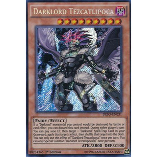 Lá bài thẻ bài Yugioh Darklord Tezcatlipoca - secret Rare - Tặng bọc bài nhựa bảo quản