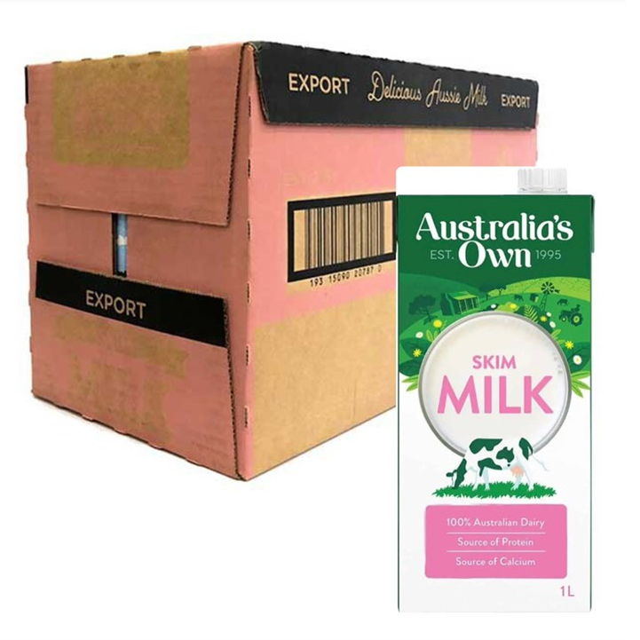 Thùng 12 Hộp Sữa Tươi Tách Béo  Australia's Own Skim dành cho người ăn kiêng - Date 11/2023