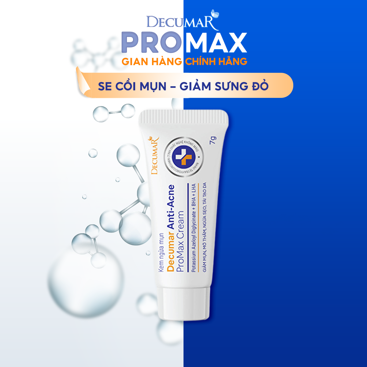 Kem Chấm Mụn Gom Cồi Trắng, Giảm Sưng Mụn Decumar ProMax Cream 7g