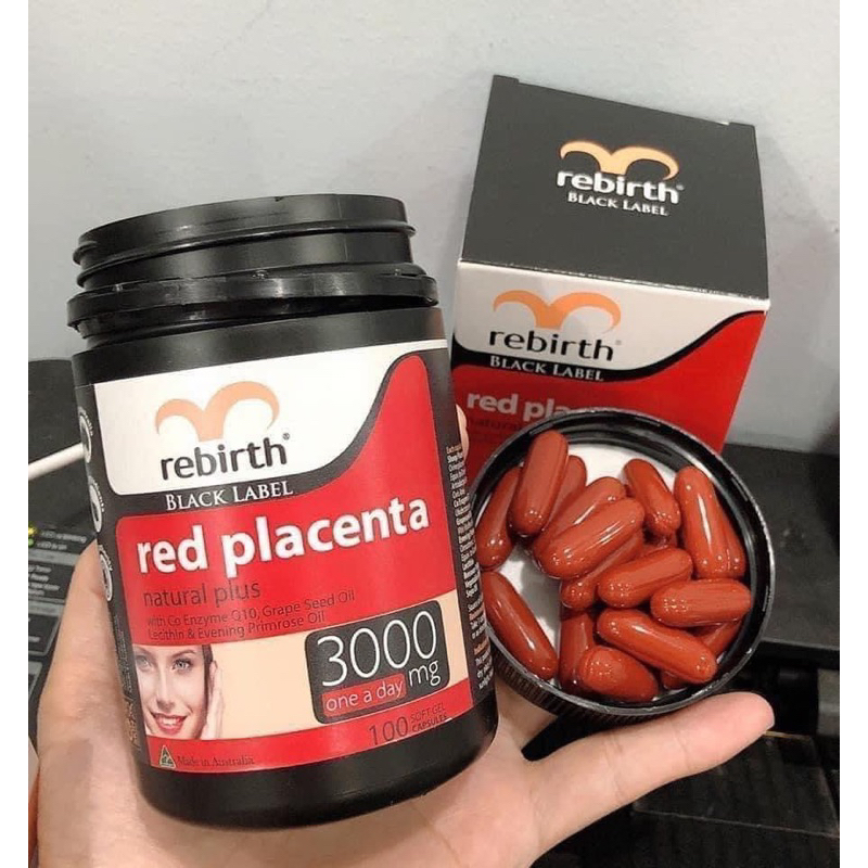 Viên uống nhau thai cừu Đỏ Rebirth Red Placenta 3000mg của Úc