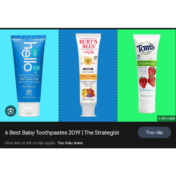 Kem đánh răng Burt Bee cho trẻ em hương trái cây chống sâu răng