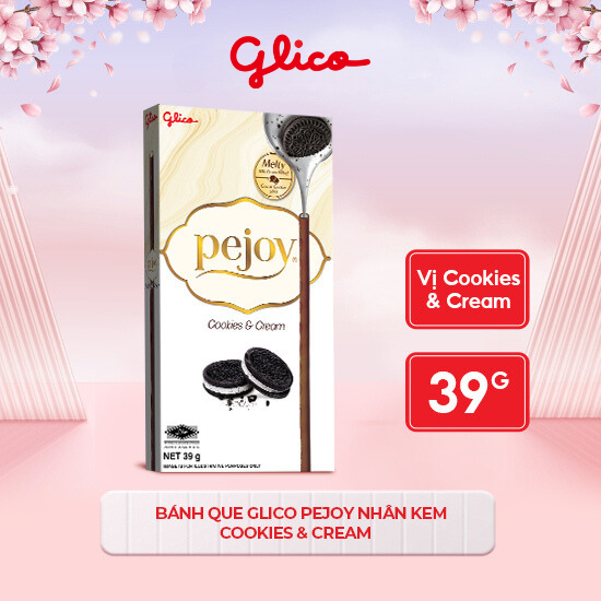 Bánh que GLICO Pejoy nhân kem Cookie & Cream 39G