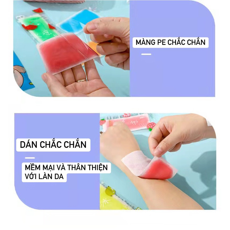 Gói 2 Miếng Dán Lạnh Làm Mát Cơ Thể Chống Nóng Hạ Sốt DUOLAMAO Hương Thơm Trái Cây Mùa Hè