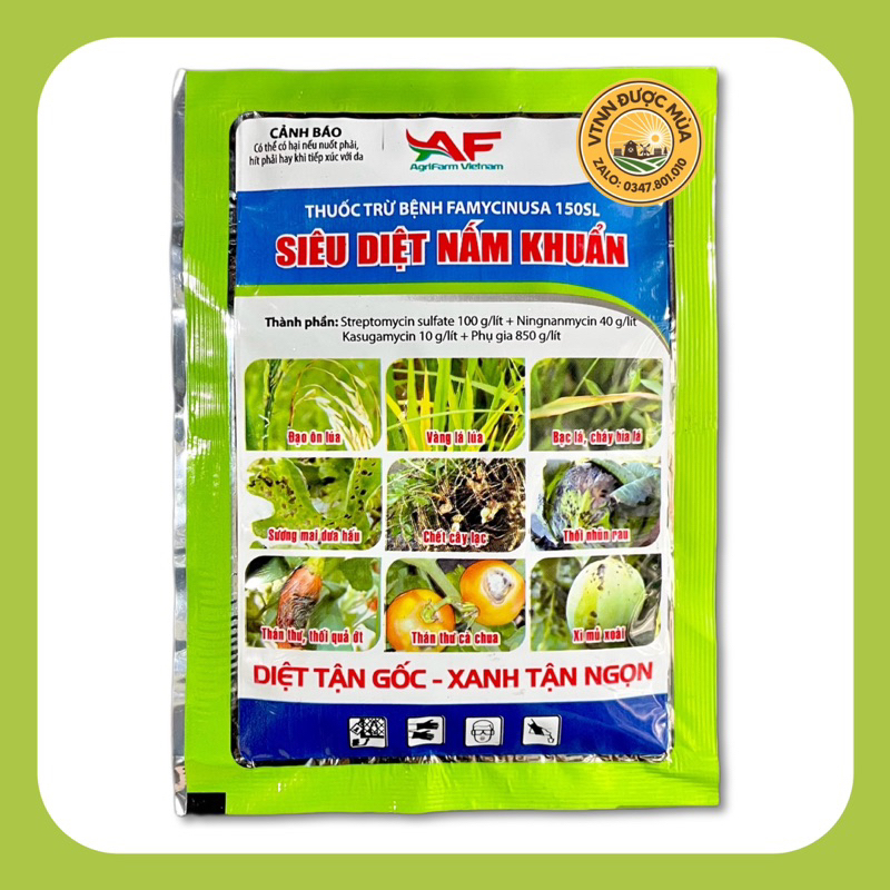 SIÊU DIỆT NẤM KHUẨN (15ml) - Thuốc Trừ Bệnh Xì Mủ, Thối Nhũn, Thán Thư, Sương Mai, Bạc Lá, Vàng Lá, Đạo Ôn Lúa