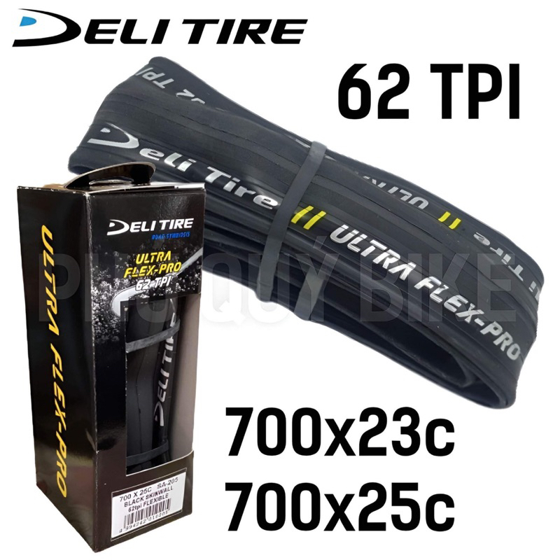 Vỏ Gấp Đen 700x23c & 700x25c DELI TIRE Ultra Flex-Pro & Ruột Kèm Theo