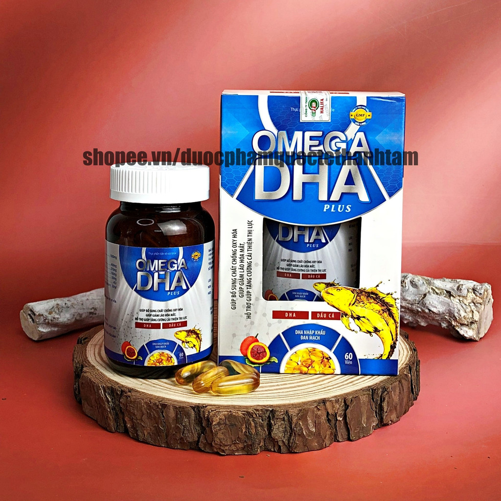 Viên dầu cá Omega DHA plus với chiết xuất quả óc chó, giúp bổ não, sáng mắt, tốt cho tim mạch - Hộp 60 viên