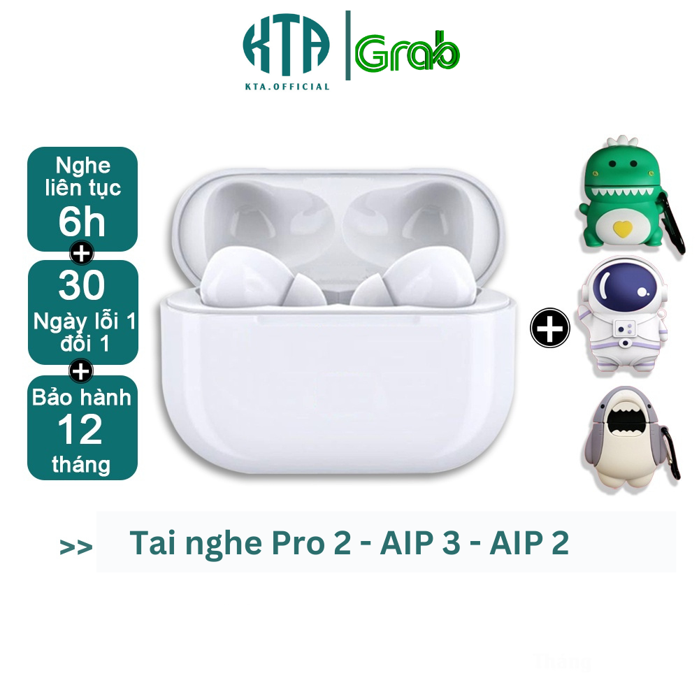 Tai nghe bluetooth AP2 / Pro / AP3 không dây, Bass Căng Vuốt, dùng cho được mọi dòng máy, Chính Hãng KTA