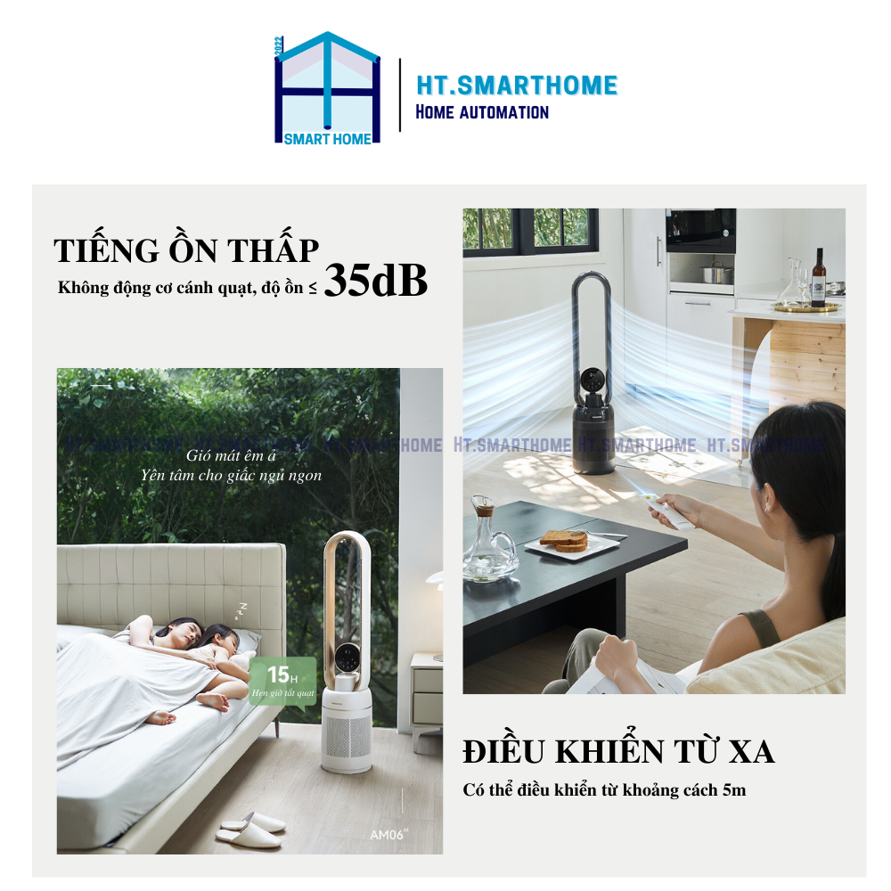 Quạt hơi nước không cánh, máy lọc không khí Daewoo AM06 - Hệ thống làm mát hơi nước 32 cấp độ gió