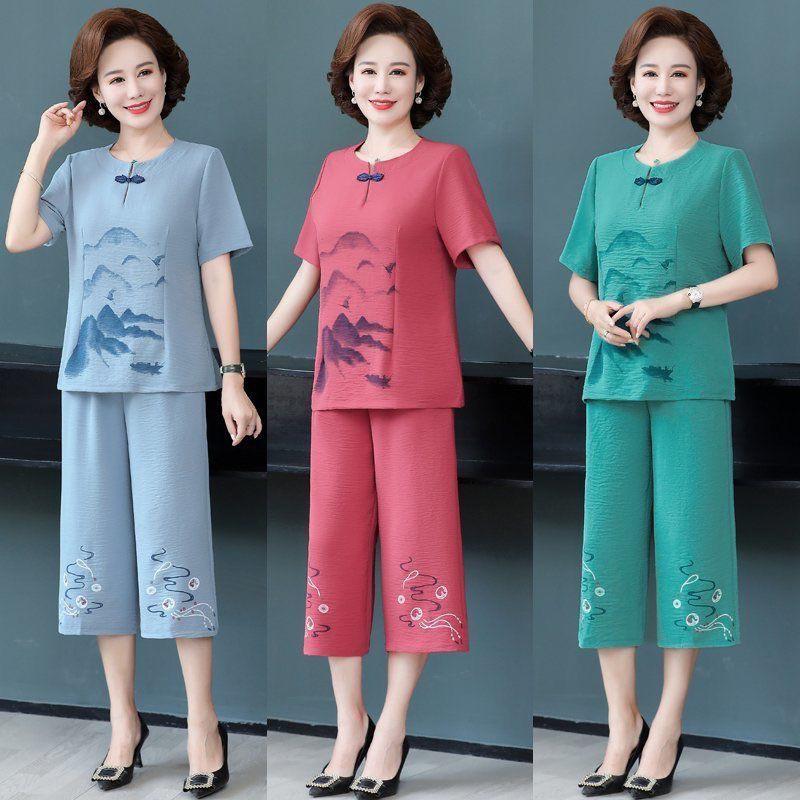 Bộ trung niên tặng bà và mẹ sét đũi mềm cao cấp thiết kế sang trọng 🎁🎁