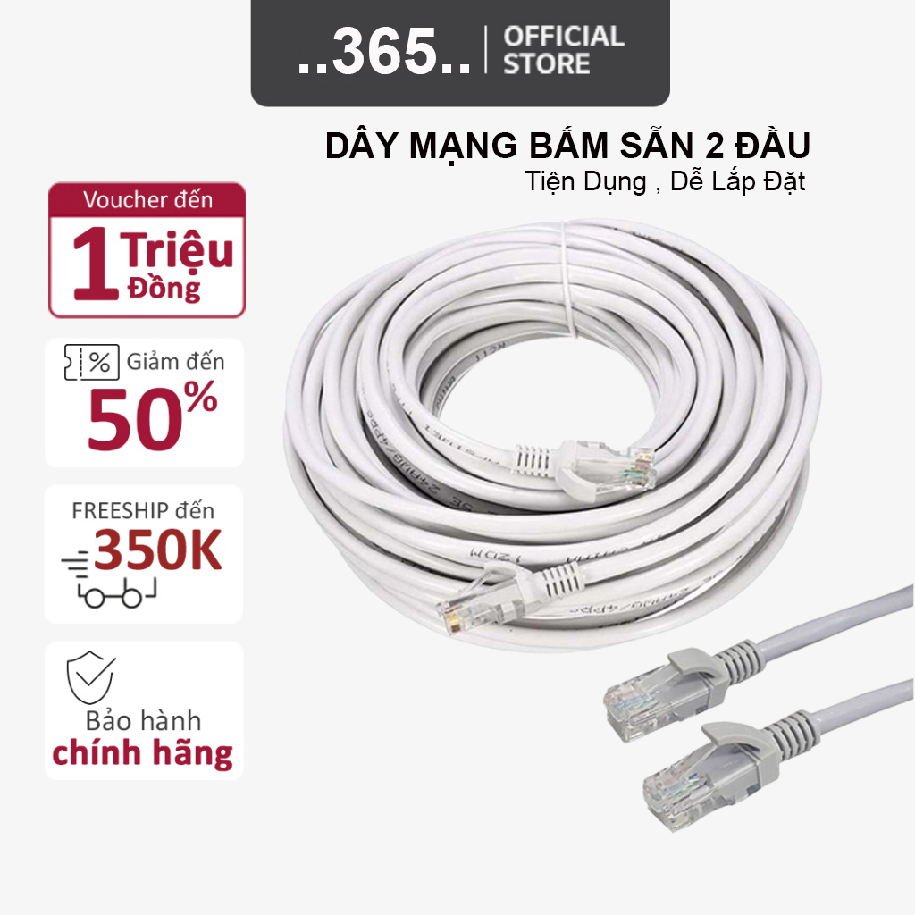 Dây Mạng Bấm Sẵn 2 đầu 1,5m 3m 5m 10m 15m 20m Giành cho Máy Tính, Laptop, Bộ Phát Wifi , Tivi Box, Thiết Bị Mạng