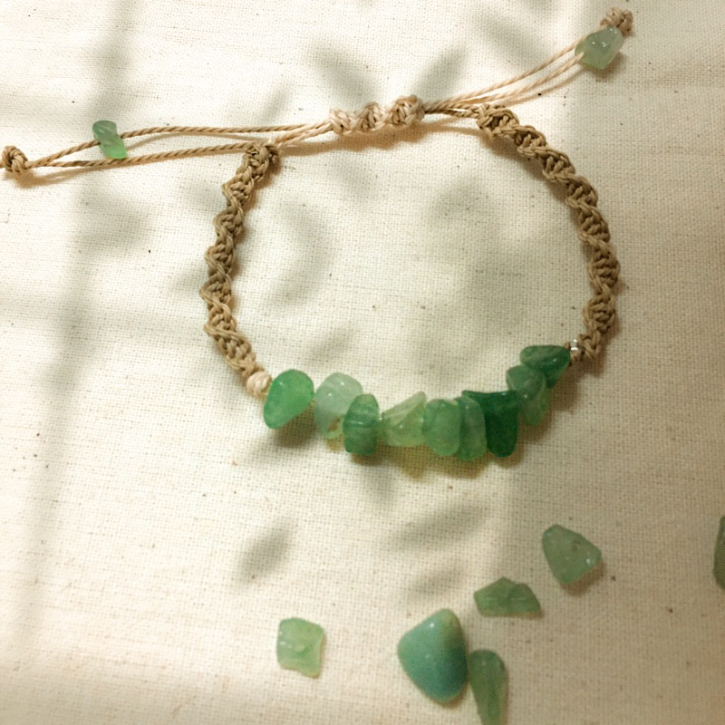 Lắc tay thạch anh xanh lục- Green Aventurine thu hút cơ hội & vận may