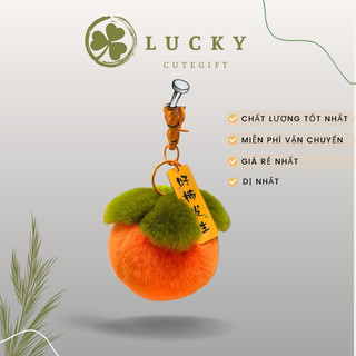 Móc khóa lucky, móc khóa gấu bông , móc khóa cute , móc khóa đôi , móc khóa hình quả cam bông , móc khóa đan len