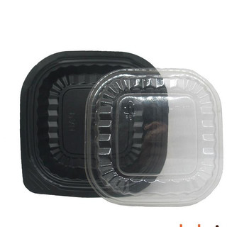 Hộp nhựa ht12 vuông, đế đen đựng bánh, thực phẩm set 50c