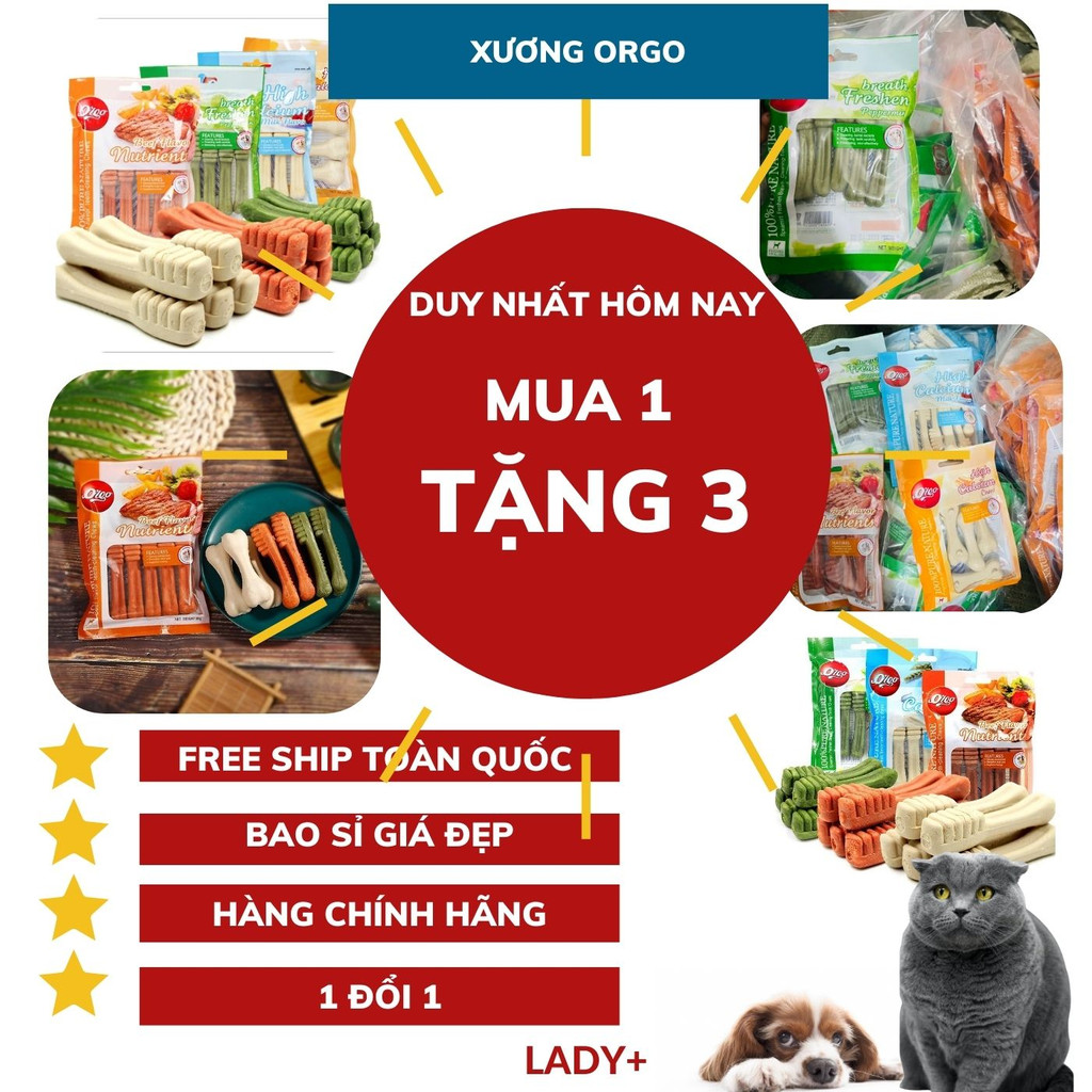 Xương Gặm Orgo Cho Chó Bổ Sung Canxi hình Xương Bàn Chải