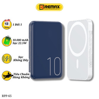 Sạc dự phòng không dây từ tính 10000mah RPP-65 chính hãng Remax