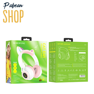 Tai chụp bluetooth tai mèo có đèn led 7 mầu chính hãng borofone bo18