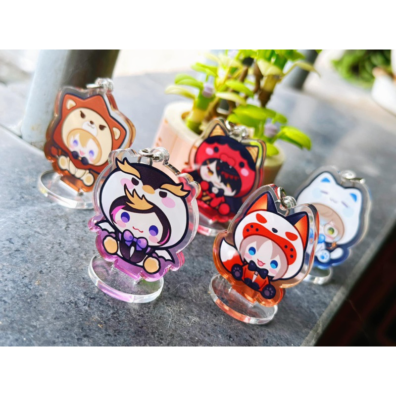 Sticker hình dán nhũ kim tuyến + standee mini Nijisanji Luxiem  & Noctyx