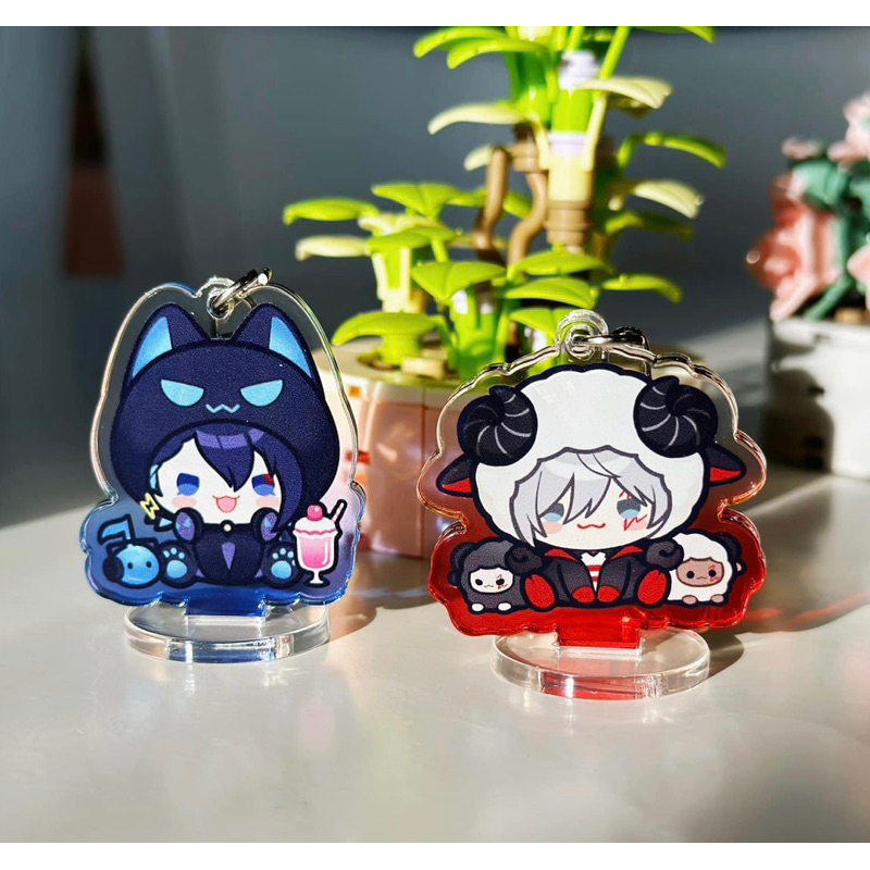 Sticker hình dán nhũ kim tuyến + standee mini Nijisanji Luxiem  & Noctyx