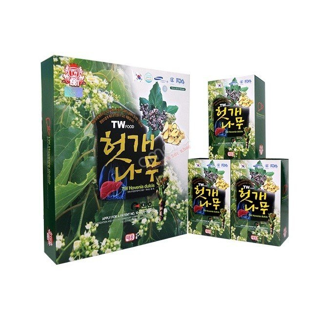 Bổ gan hàn quốc Hovenia Taewoong Food - Nước bổ gan chính hãng Korea hộp 30 gói