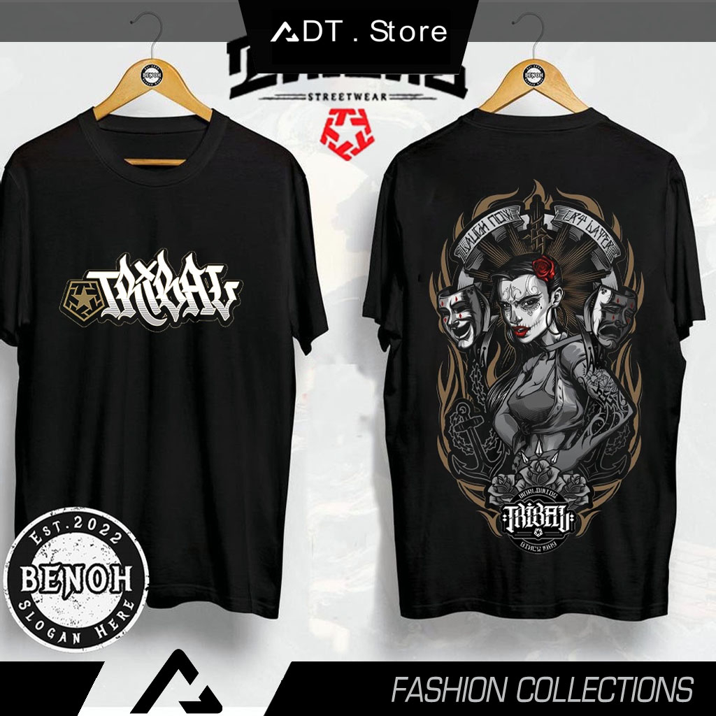 Áo thun hình Tribal black loose vinta cực chất giá rẻ mẫu HOT bán chạy