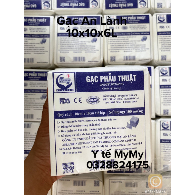 Gạc Y Tế Phẫu Thuật Đắp Mặt Nạ An Lành 10cmx10cmx 6 Lớp